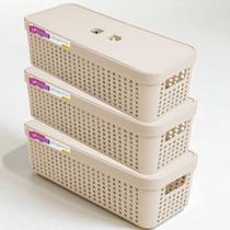 Kit 3 Caixas Organizadoras 3,6L com Tampa Invisível Plástico Resistente Multiuso Casa e Escritório Kit 3 Caixas Organizadoras 3,6L com Tampa Invisível Plástico Resistente Multiuso Casa e Escritório