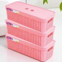 Kit 3 Caixas Organizadoras 3,6L com Tampa Invisível Plástico Resistente Multiuso Casa e Escritório Kit 3 Caixas Organizadoras 3,6L com Tampa Invisível Plástico Resistente Multiuso Casa e Escritório