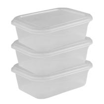 Kit 3 Caixas Organizadoras 4 L Plastico Armario Casa Lavanderia Alimento Bpa Tampa