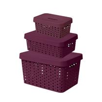 Kit 3 Caixas Organizadoras 4,5l, 11l E 17l Cesto Organizador Kit 3 Caixas Organizadoras 4,5l, 11l E 17l Cesto Organizador