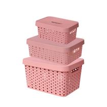 Kit 3 Caixas Organizadoras 4,5l, 11l E 17l Cesto Organizador Kit 3 Caixas Organizadoras 4,5l, 11l E 17l Cesto Organizador