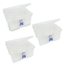 Kit 3 Caixas Organizadoras 5l Com Tampa Plástica Multiuso Kit 3 Caixas Organizadoras 5l Com Tampa Plástica Multiuso