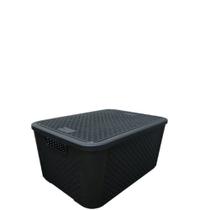 Kit 3 caixas organizadoras cesto 42 litros com tampa 28cm/37cm/48,5cm Kit 3 caixas organizadoras cesto 42 litros com tampa 28cm/37cm/48,5cm