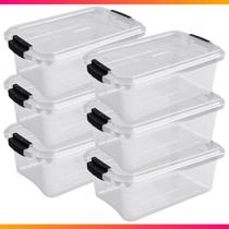 Kit 3 Caixas Organizadoras Container 3 Litros C/ Tampa e Trava Translúcida Kit 3 Caixas Organizadoras Container 3 Litros C/ Tampa e Trava Translúcida