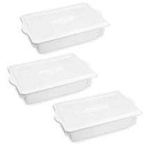 Kit 3 Caixas Organizadoras de Plástico 15L com Tampa Alimentos 56x34cm Empilháveis Kit 3 Caixas Organizadoras de Plástico 15L com Tampa Alimentos 56x34cm Empilháveis