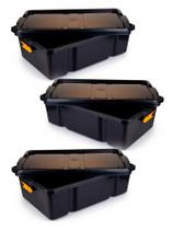 Kit 3 Caixas Organizadoras Premium 29L Multiuso C/ Rodinhas - Preto Kit 3 Caixas Organizadoras Premium 29L Multiuso C/ Rodinhas - Preto