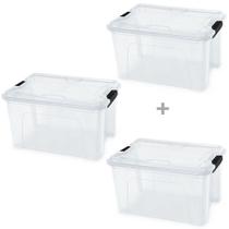 Kit 3 Caixas Organizadoras Translucida 3 Litros C/ Trava