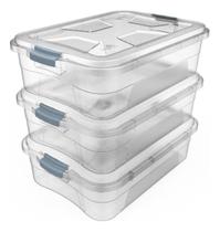 Kit 3 Caixas Organizadoras Transparente 6 Litros Uninjet Kit 3 Caixas Organizadoras Transparente 6 Litros Uninjet
