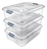 Kit 3 Caixas Organizadoras Transparentes Multiuso 3 Litros Kit 3 Caixas Organizadoras Transparentes Multiuso 3 Litros