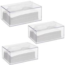 Kit 3 Caixas Porta Papel Toalha Lenço Mão Acrílico Mesa Pia Kit 3 Caixas Porta Papel Toalha Lenço Mão Acrílico Mesa Pia