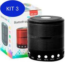 Kit 3 Caixinha De Som Bluetooth Ws 887 Speaker 3W Watts Pendrive