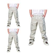 Kit 3 Calça Cargo Masculina Jogger Skatista Street Confortável De Alta Qualidade