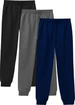 Kit 3 - Calça De Moletom Infantil Flanelada com Punho Malwee
