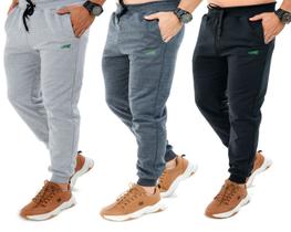 Kit 3 Calça De Moletom masculina Slim Sport Academia Iguana Kit 3 Calça De Moletom masculina Slim Sport Academia Iguana