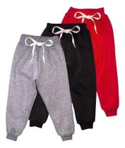 Kit 3 Calça Frio Moletom Grosso Flanelado Menino Menina Kit 3 Calça Frio Moletom Grosso Flanelado Menino Menina