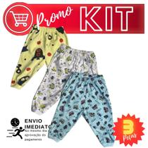 kit 3 CALÇA Infantil 1 , 2 , 3 anos menina menino envio imediato ESTAMPADAS Linha verão