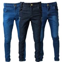 Kit 3 Calça Infantil Juvenil Jeans Masculina 2 Ao 16 Oferta