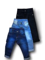 Kit 3 Calça Jeans Infantil Juvenil Masculina Skinny