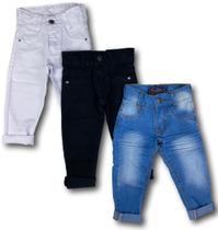 Kit 3 Calça Jeans Infantil Masculino Skinny