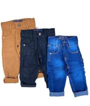 Kit 3 Calça Jeans Infantil Masculino Skinny