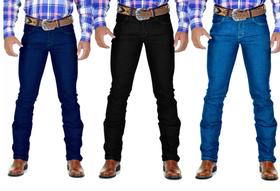 Kit 3 Calça Jeans Lycra Masculina Country 3 Cores - CHEGA MAIS