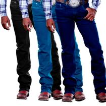 Kit 3 Calça Jeans Masculina Country Para Usar Bota Texana - CHEGA MAIS
