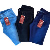 Kit 3 Calça Jeans Masculina Elastano Slim