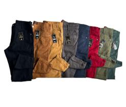 Kit 3 calça jeans masculina slim com lycra sarja bolso embutido - Cardinal