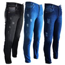 Kit 3 Calça Jeans Masculina Slim Elastano com Lycra - Avant
