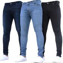 Kit 3 Calça Jeans Masculina Slim Fit Lycra Kit 3 Calça Jeans Masculina Slim Fit Lycra