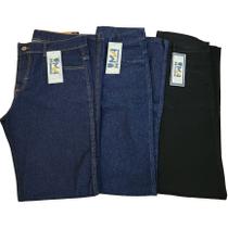 Kit 3 Calça Jeans Masculina Tradicional Para Trabalho Reta Serviço com Elastano Uniforme - MVA JEANS