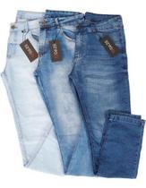 Kit 3 Calça Jeans Sarja Masculina Skinny Slim Lycra + Cores - Daze Modas