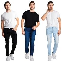 Kit 3 Calça Jeans Skinny Masculina Com Elastano Slim - Boen Jeans Kit 3 Calça Jeans Skinny Masculina Com Elastano Slim - Boen Jeans