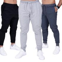 Kit 3 Calça Masculina Academia Moletom Esportiva Plus Size Fristyle