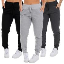 Kit 3 Calça Moletom Com Bolso Fristyle Feminina Adulto Kit 3 Calça Moletom Com Bolso Fristyle Feminina Adulto