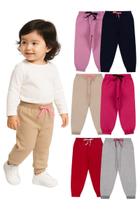 Kit 3 Calça Moletom Infantil Menina Peluciada Feminino Bebe com Punho em Ribana bebê menina Kit 3 Calça Moletom Infantil Menina Peluciada Feminino Bebe com Punho em Ribana bebê menina