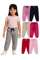 Kit 3 Calça Moletom Infantil Menina Peluciada Feminino com Punho em Ribana menina Kit 3 Calça Moletom Infantil Menina Peluciada Feminino com Punho em Ribana menina
