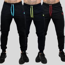 Kit 3 Calça Moletom Masculina Skinny Slin Sport Coroa e Cordão Kit 3 Calça Moletom Masculina Skinny Slin Sport Coroa e Cordão