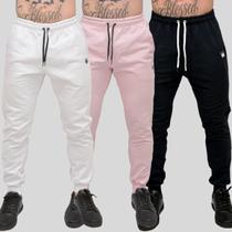 Kit 3 Calça Moletom Masculina Skinny Slin Sport Coroa e Cordão Kit 3 Calça Moletom Masculina Skinny Slin Sport Coroa e Cordão