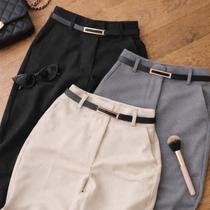 Kit 3 Calça Pantalona Feminina Alfaiataria com Cinto Social Elegante Trabalho Casual Cintura Alta