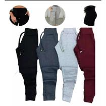 Kit 3 Calça Ribana Feminina Jogger Moletom Cordão E Bolso Lateral Veste do 36 ao 42 Cores Sortidas