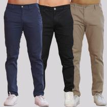 Kit 3 Calça Sarja Masculina Calca Masculino C/lycra Elastano Kit 3 Calça Sarja Masculina Calca Masculino C/lycra Elastano