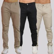 Kit 3 Calça Sarja Masculina Calca Masculino C/lycra Elastano Kit 3 Calça Sarja Masculina Calca Masculino C/lycra Elastano