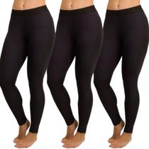 KIT 3 Calça Térmica Proteção UV Vekyo Adulto Segunda Pele Ciclista Moda Fitness Feminina