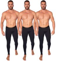 KIT 3 Calça Térmica Proteção UV Vekyo Adulto Segunda Pele Ciclista Moda Fitness Masculina