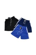 Kit 3 calçao short masc plus size com listra praia tam m ao g5 pr/az/ma Kit 3 calçao short masc plus size com listra praia tam m ao g5 pr/az/ma