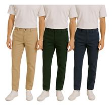 Kit 3 Calças Alfaiataria Masculina Social Slim Elegante para Trabalho e Escritório Moda Masculina 20