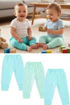 kit 3 calças Culote Mijão canelado com Virapé RN AO G Cor:2 turquesa 1 verdeTamanho:P