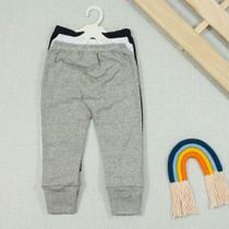 Kit 3 calças de bebê básicas neutro