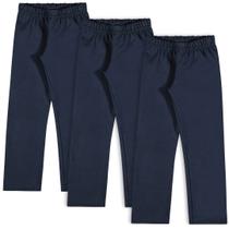 Kit 3 Calças De Moletom Infantil Azul Flanelada Elian